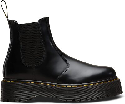 Pre-owned Dr. Martens 2976 Quad Boots Black Polished Smooth