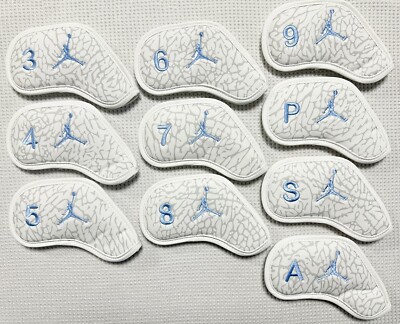 Air Jordan Iron Covers Elephant Print Leather White and grey Unc Blue