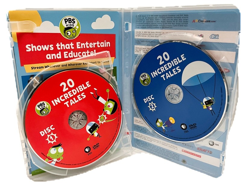 20 Incredible Tales Over 4 Hours of Fun PBS Kids DVD 2 Disc