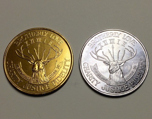 Lot Of 2 1977 French Market Brotherly Love Elks New Orleans Mardi Gras Doubloon