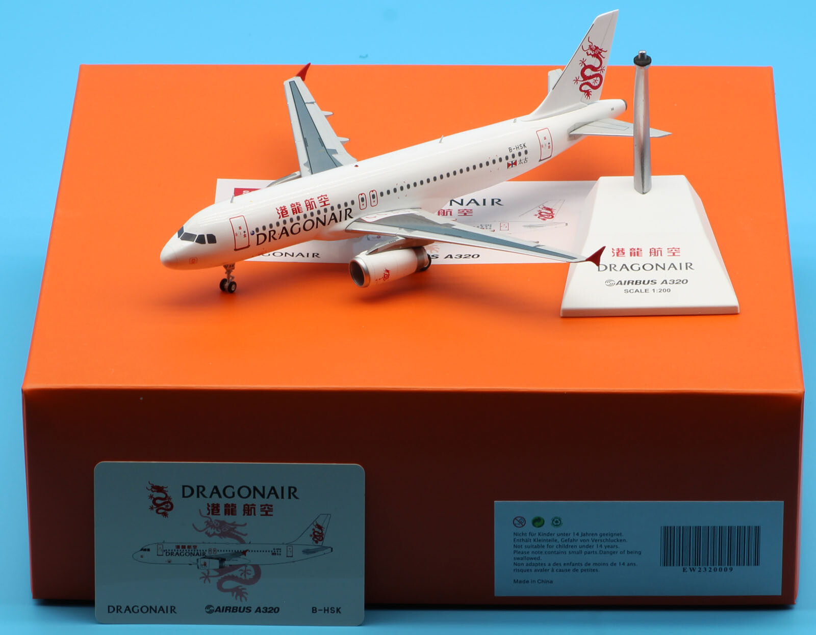 JC Wings 1:200 EW2320009 Dragonair Airbus A320 Diecast JC Wings 1:200 EW2320009 Dragonair Airbus A320 Diecast
