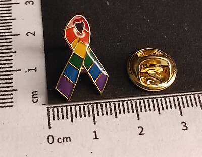 PIN/Anstecker: LGBT Pride Rainbow Ribbon/Schleife, Solidarität