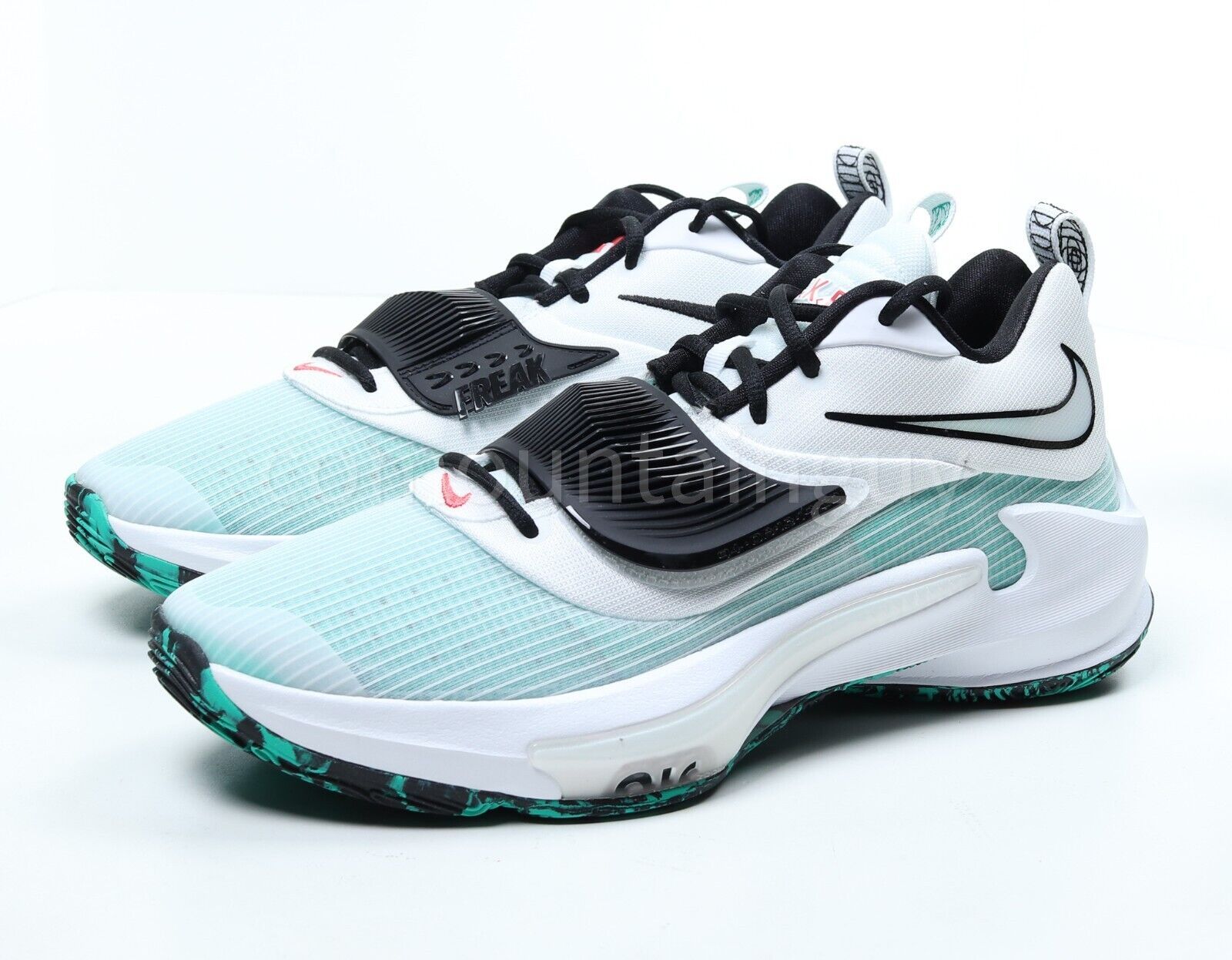Nike Zoom Freak 3 White/Black-Clear Emerald DA0694-101 men's Nike Zoom Freak 3 White/Black-Clear Emerald DA0694-101 men's