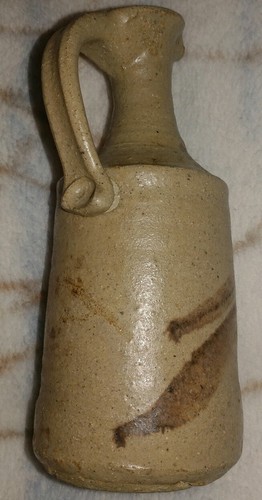 Antique Japanese Clay Pottery Sake Bottle / Pitcher