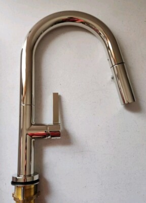 Rohl R7581SLMPN-2 Lux 1.8 GPM Single Hole Pull Down Bar Faucet, Polished Nickel
