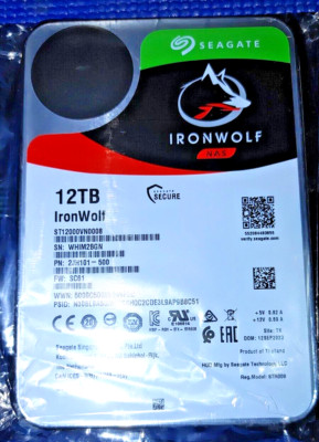   SEAGATE IRONWOLF 12TB HDD ST12000VN0008 CMR NAS 7200 RPM 256MB Cache SATA III