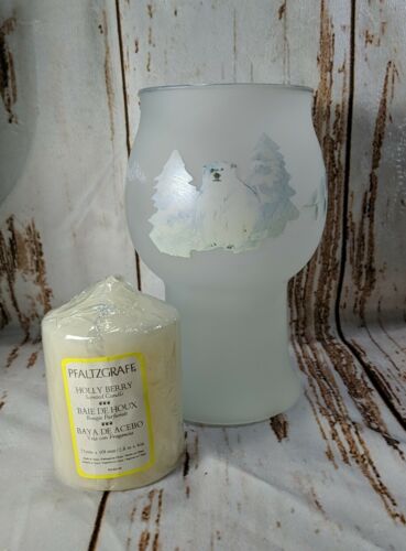 Pfaltzgraff Winter Frost Frosted Floating Christmas Candle P