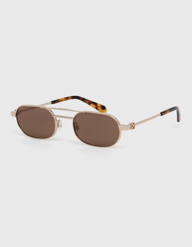 Pre-owned Off-white Oeri123s24met0017664 Vaiden Gold Sunglasses
