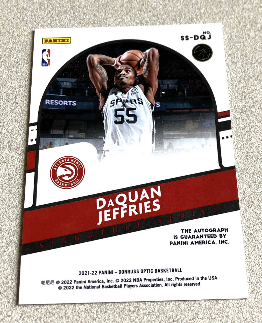 2021-22 Panini Donruss Optic Signature Series #SS-DQJ DaQuan