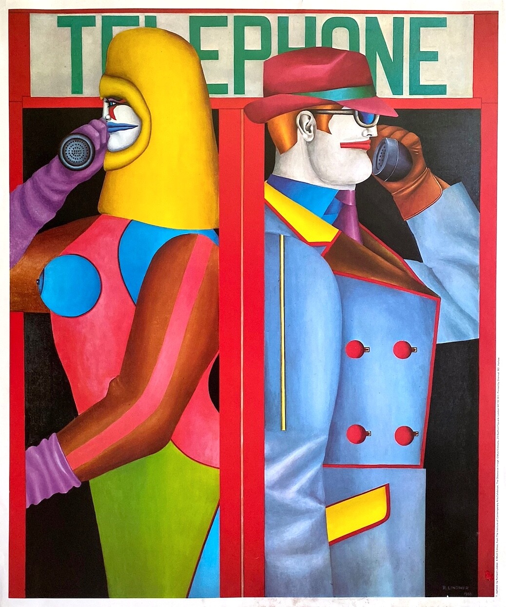 RICHARD LINDNER RARE 1980 LITHOGRAPH PRINT POP ART EXHBT