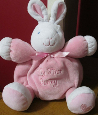 Prestige Baby My First Easter Bunny pink rattle 10'' NWOT