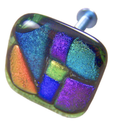 DICHROIC Glass Cabinet Knobs Drawer Pulls Pop Art Mosaic Shards Kitchen Bathroom