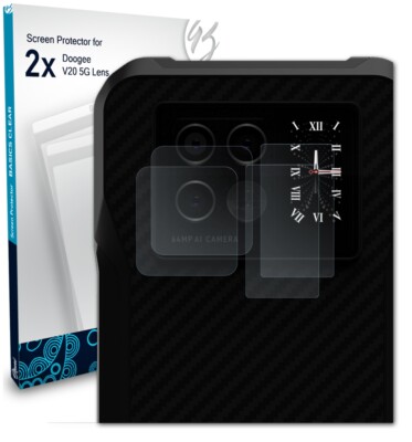 Bruni 2x Folie für Doogee V20 5G Lens Schutzfolie Displayschutzfolie