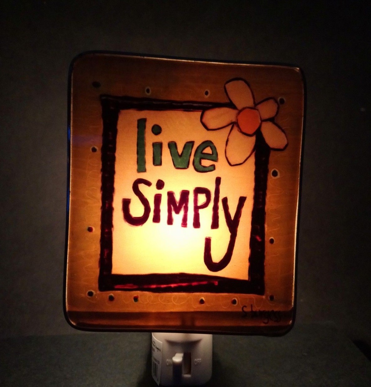 Painted Peace NightLight W/ Bulb Live Simply By Stephanie Burgess Home Decor
