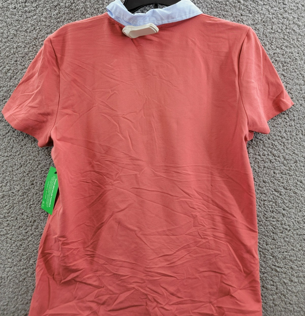 Tommy Hilfiger Striped-Collar Polo Shirt Women's L Min Red Short Sleeve Pullover - Picture 13 of 18