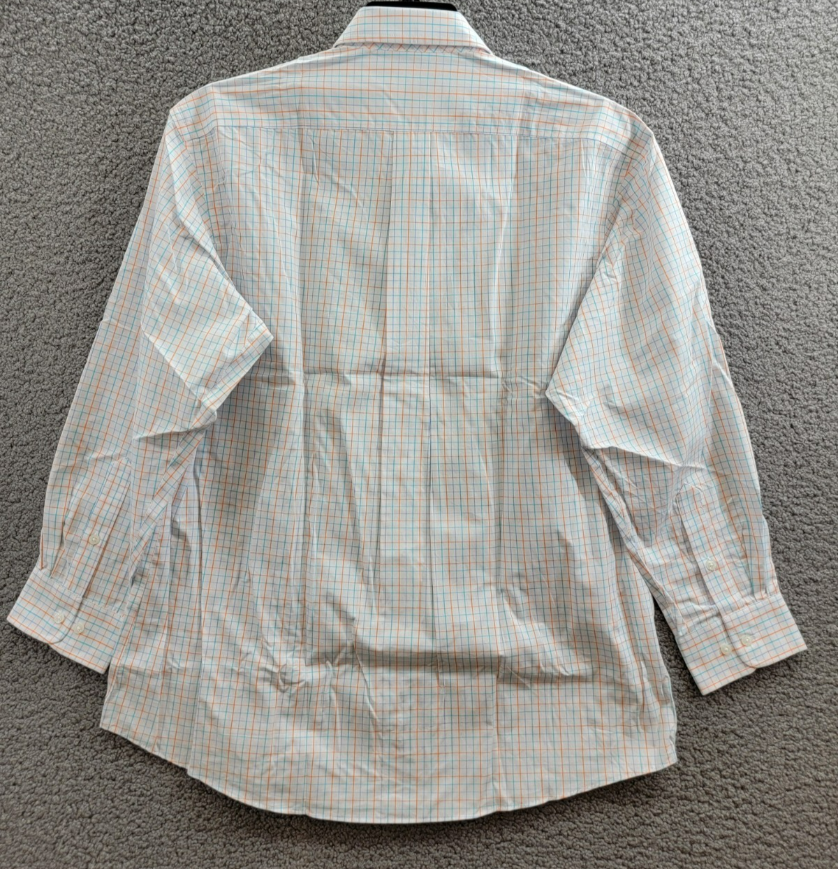 Club Room Regular Fit Performance Dress Shirt Men's 16.5 32-33 Orange/Aqua L/S - Picture 13 of 18