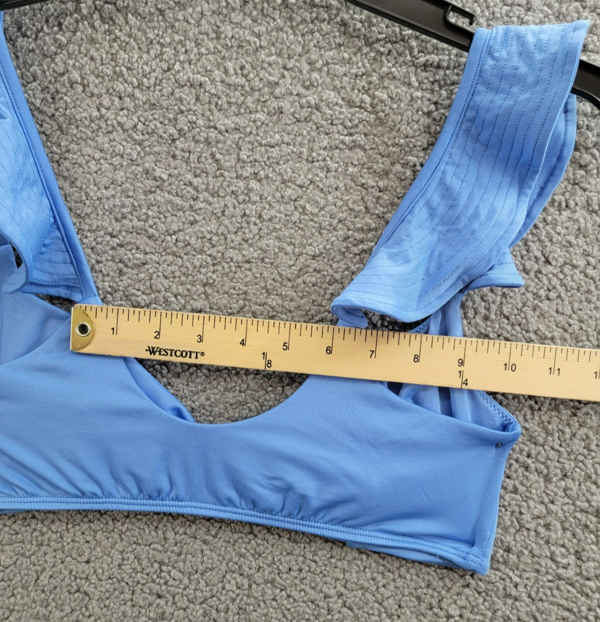 Peixoto Amara Bikini Top Women's L Lazuli Blue Knot Front Ruffle Sleeve Pullover - Picture 15 of 18