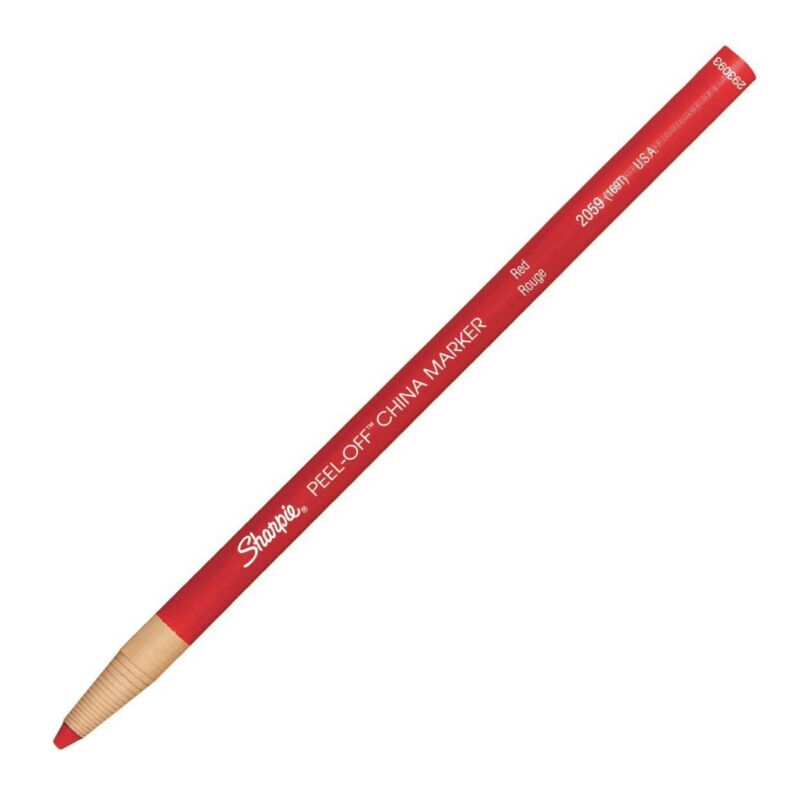 2059 Sharpie Peel-Off China Grease Marker Pencil, Red, Pack of 1