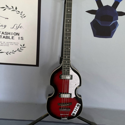 4 String Electric Bass Guitar Hofner Hollow Body Chrome Part Maple Neck Fast
