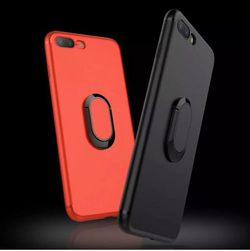 Metal Magnetic Soft Tpu Case Cover With Car Ring Holder For Iphone X Xs 7 8 Plus