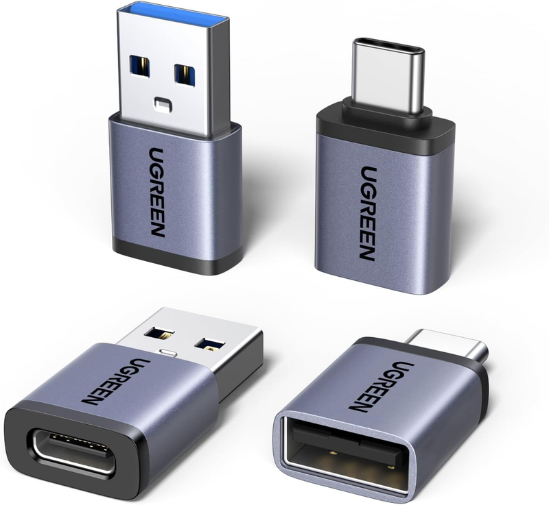 USB to USB C Adapter & USB C to USB Adapter Combo 4-Pack, 10Gbps Type-C Converte