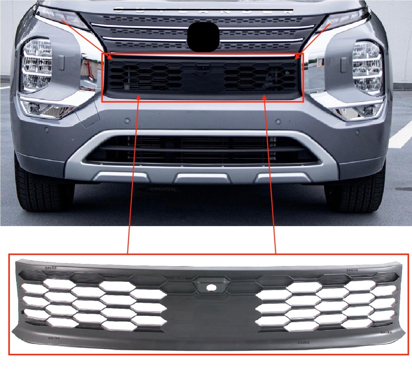 シュレッド  BUMPER WHITEOUT BUMPER WHITEOUT front bumper center lower grille insert trim fits 2022- 2023