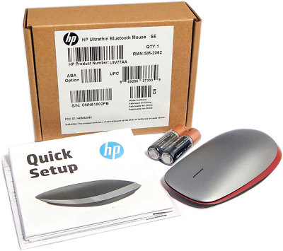 HP UltraThin Bluetooth Red Wireless Mouse L9V77AA#ABA