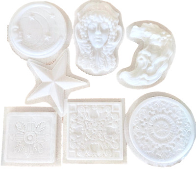 NEW MOLD CREATIONS FLORAL GREEN MAN GREEK LADY MOON STAR CONCRETE STEPPING STONE