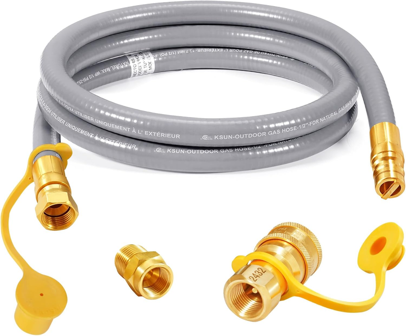 6 FT 1/2 ID Natural Gas Hose for Gas Grill Generator Patio Heater