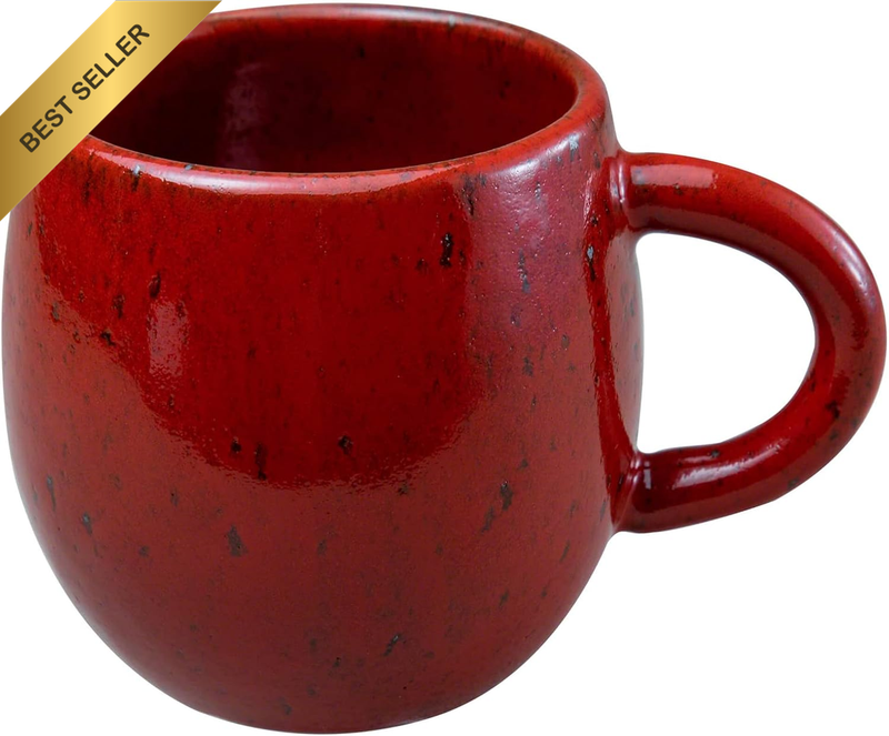 Ceramic Coffee Pour over Maker Set in Chrome Red, Slow Brewing Paper Filter Hold