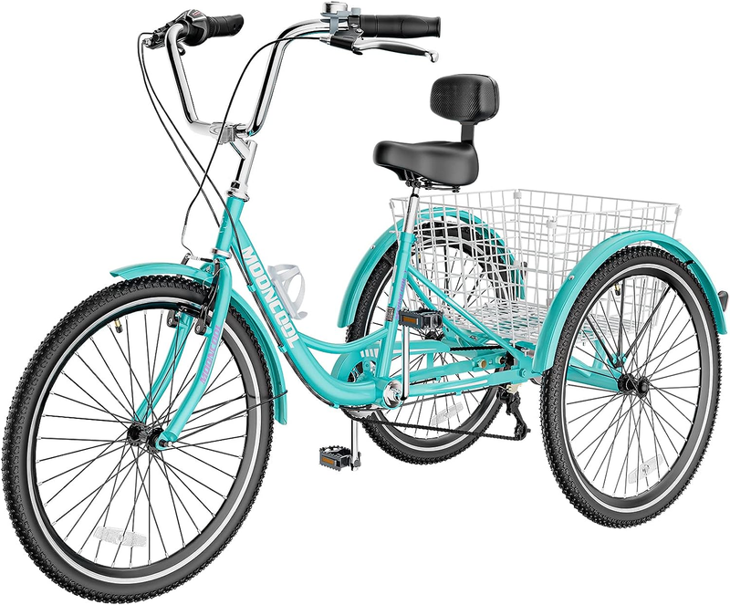 Adult Tricycles 7 Speed, Adult Trikes 20/24/26 Inch 3 Wheel Bikes, Three-Wheeled