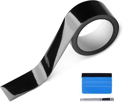 2'' x 30 Ft High Gloss Vinyl Tape for Black Out Chrome Delete Window Trim