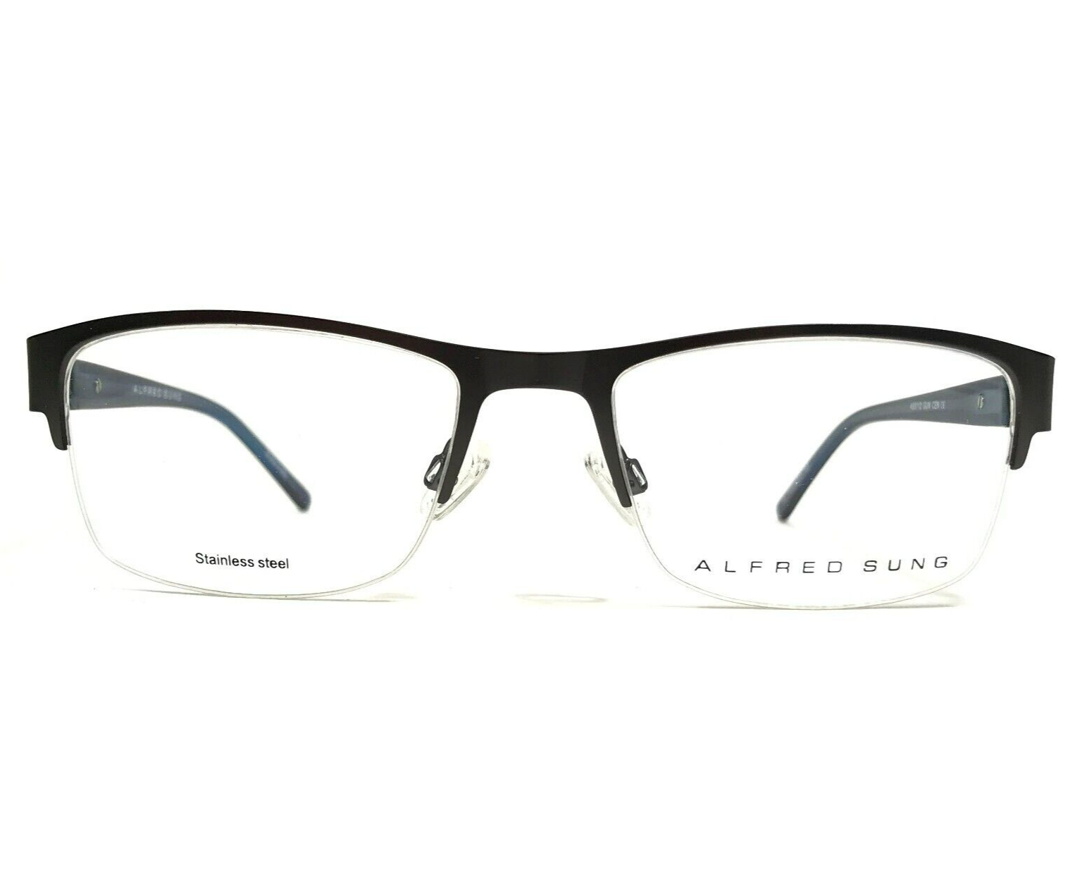 Alfred Sung Eyeglasses Frames AS5112 GUN CEN Rectangular Half Rim 55-19-140 | eBay Alfred Sung Eyeglasses Frames AS5112 GUN CEN Rectangular Half Rim 55-19-140 | eBay