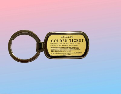Willie Wonka Golden Ticket  Key Chain