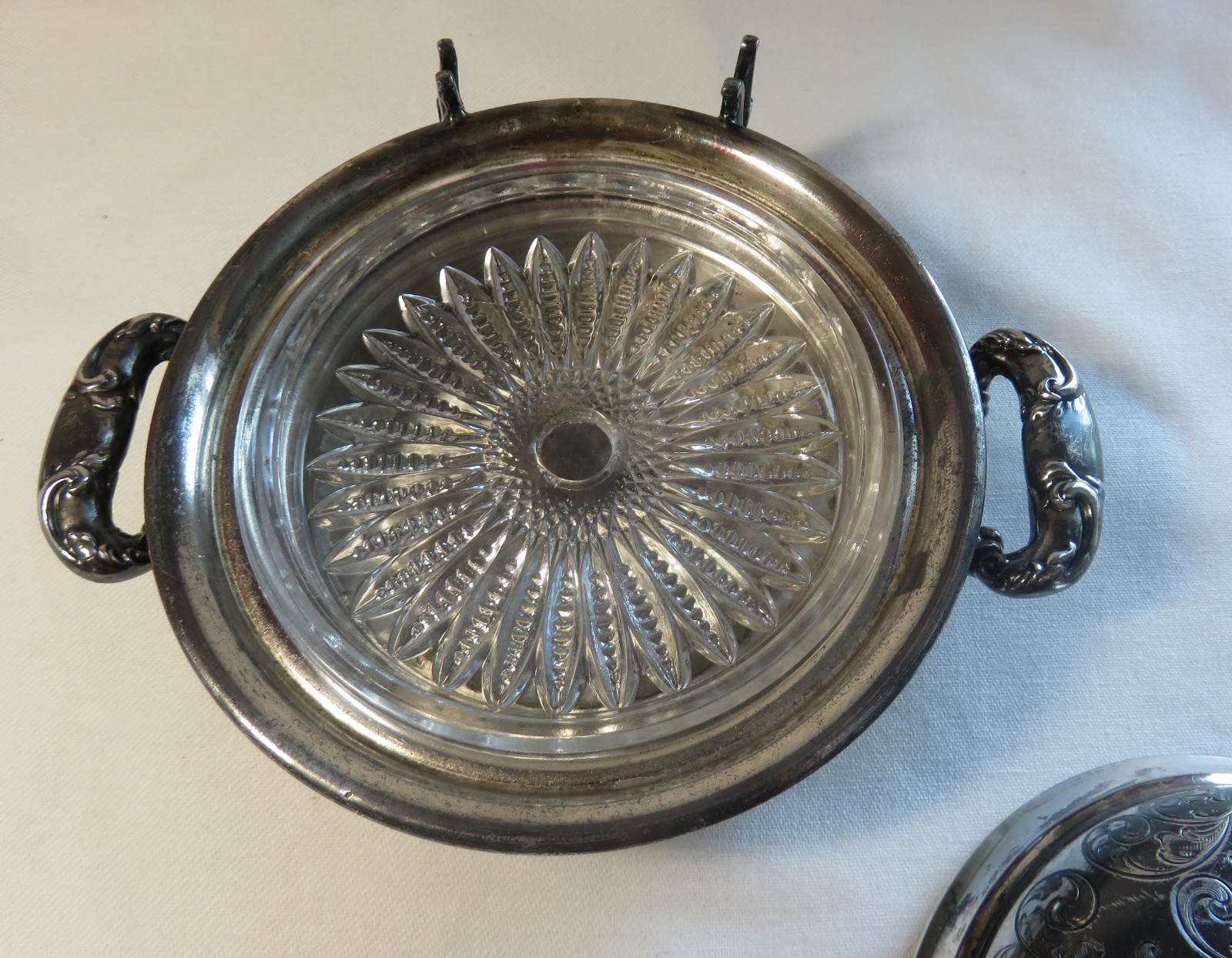 Silver Plate Butter Dish Glass Insert Toronto Standard Co.