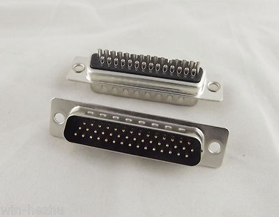 10pcs D-SUB 44 Pin DB44 Male Plug Solder Type Straight Adapter Connector 3 Rows