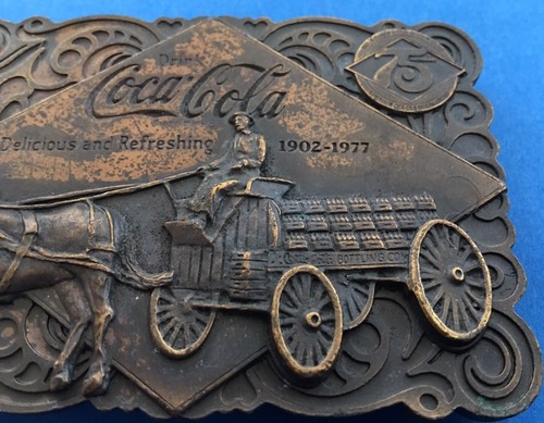 VTG 1976 Bergamot, USA, *COCA-COLA HORSE & WAGON* And Bottle Opener BELT BUCKLE