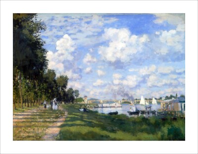 Monet Bassin d'Argenteuil fine art giclee print poster wall art WITH BORDER