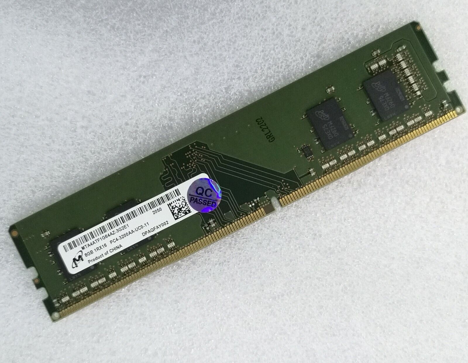 MT Micron 8GB DDR4 3200 Desktop DIMM RAM 1Rx16 PC4-25600 MT Micron 8GB DDR4 3200 Desktop DIMM RAM 1Rx16 PC4-25600