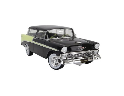 1956 CHEVROLET BEL AIR NOMAD STATION WAGON BLACK YELLOW 1:18 SCALE BY KK-SCALE