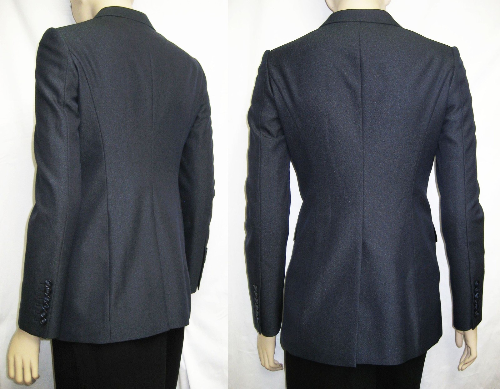 Pre-owned Burberry $1,595  Prorsum 4 38 Women Wool Blend Tuxedo Jacket Tailored Blazer Lady In Blue