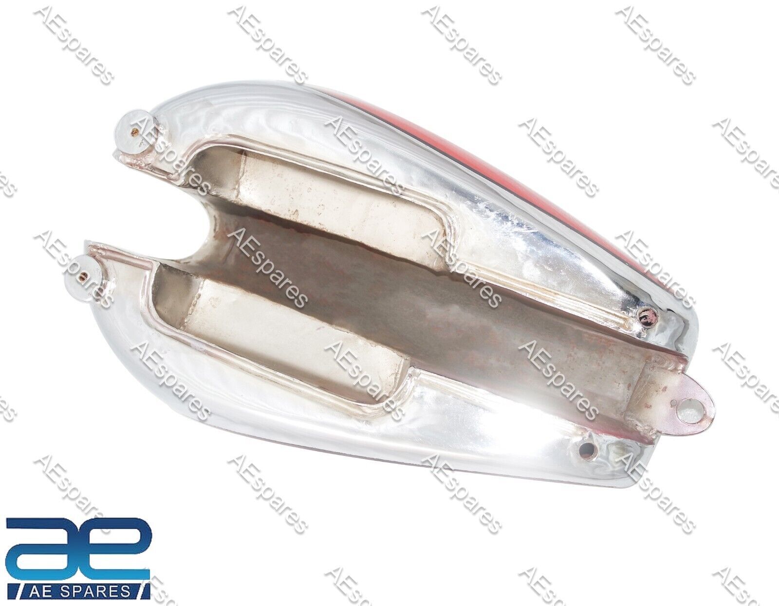 For Triumph T120Tr6 Bonneville Chrome & Red Painted Petrol Gas Fuel Tank 