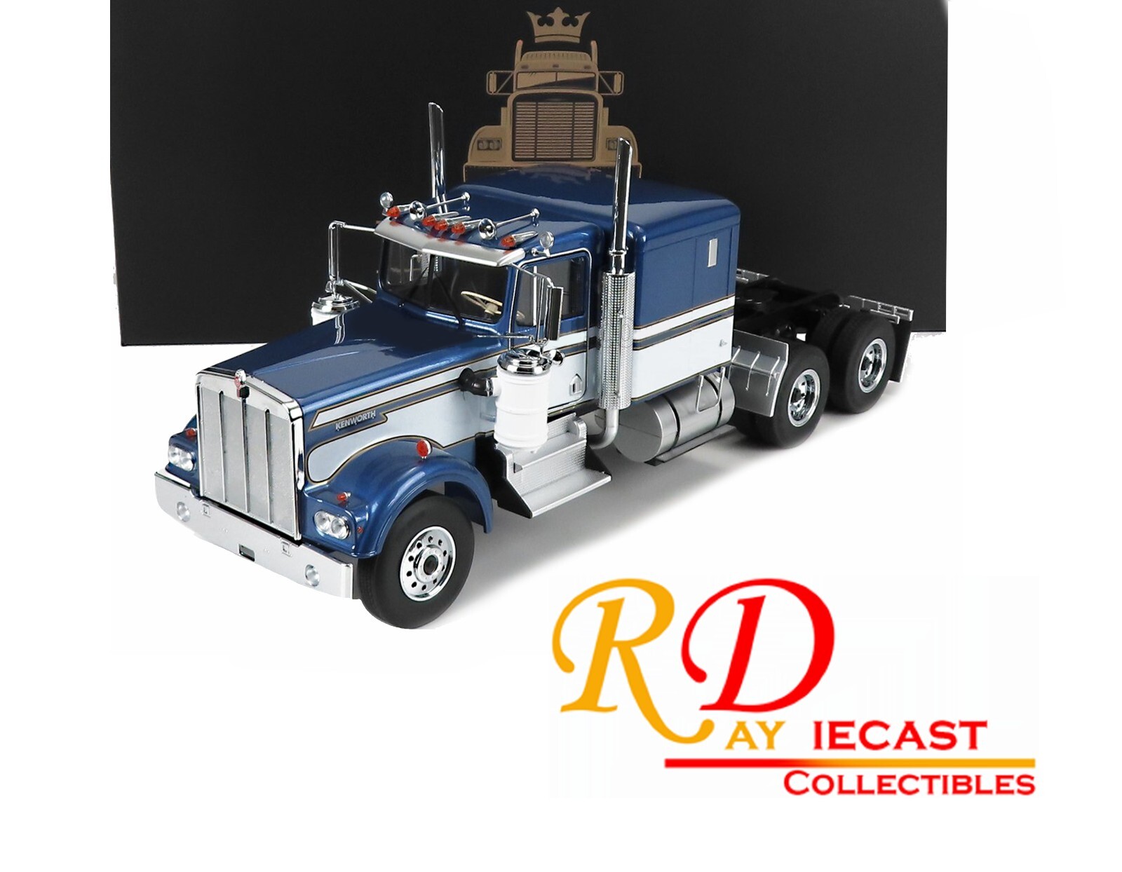 ROAD KINGS - 1989 KENWORTH W900 TRACTOR TRUCK BLUE & WHITE 1 ROAD KINGS - 1989 KENWORTH W900 TRACTOR TRUCK BLUE & WHITE 1