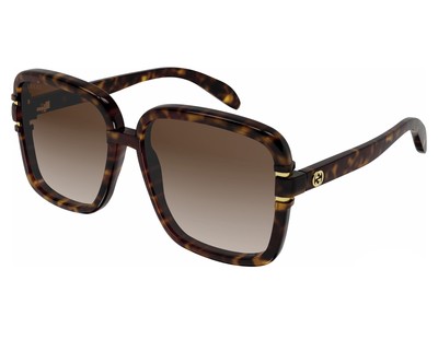 Pre-owned Gucci Gg1066s-002 Havana Havana Brown Sunglasses