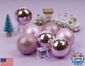 Emopeak 24Pcs Christmas Balls Ornaments for Xmas Christmas Tree - 4 Style Shatterproof Christmas Tree Decorations Hanging Ball for Holiday Wedding Party Decoration (Pink, 1.6