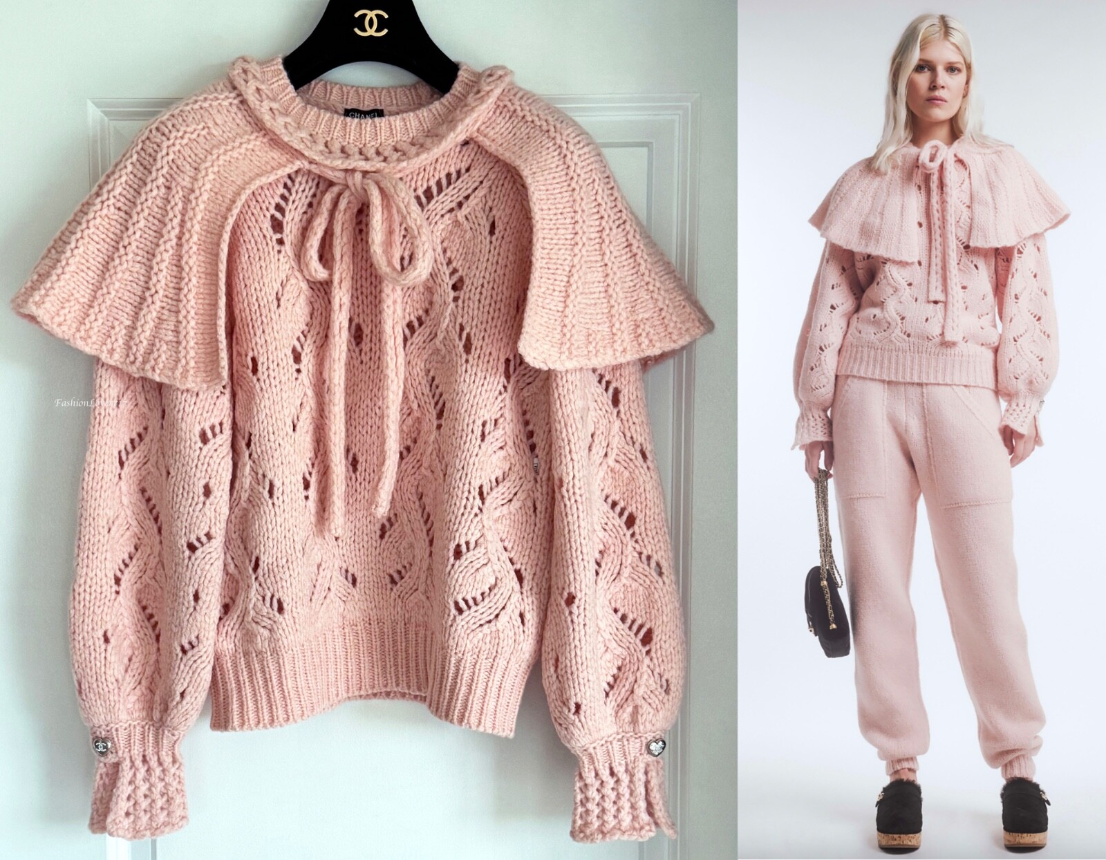 CHANEL 21B LIGHT PINK ALPACA WOOL SWEATER 34 XS | eBay