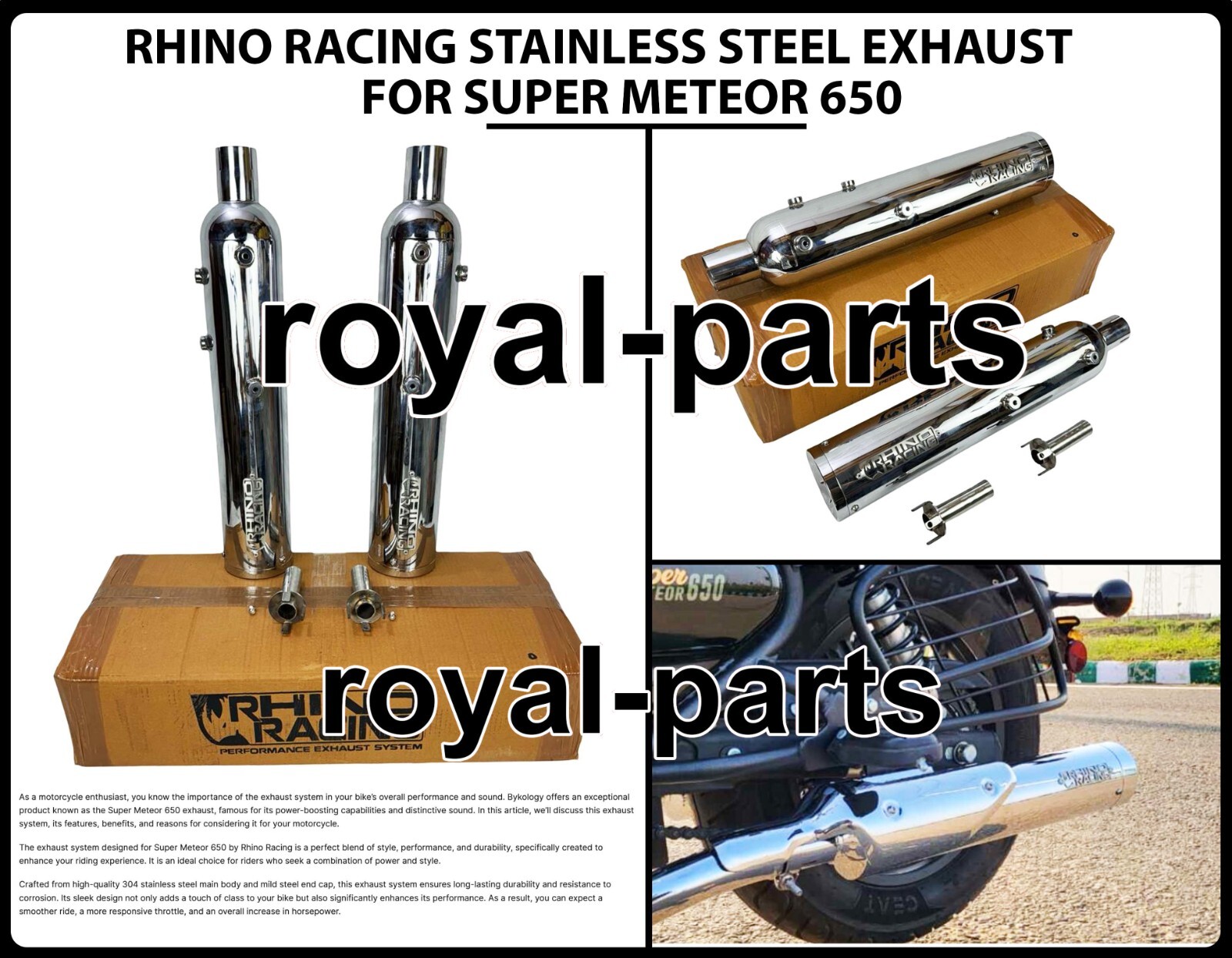 RHINO RACING super meteor650用マフラー　中古 RHINO RACING super meteor650用マフラー 中古 - メルカリ