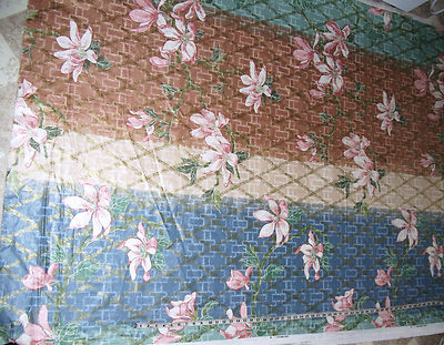 Decorators cotton fabric Empress Magnolia by GREEFF brass trellis magnolia 160