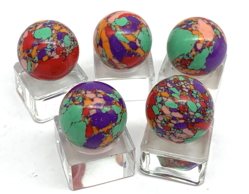 20mm Cooties Shooter Glass Marbles Pk of 5 (3/4") Lovely Mix of Bright Colors