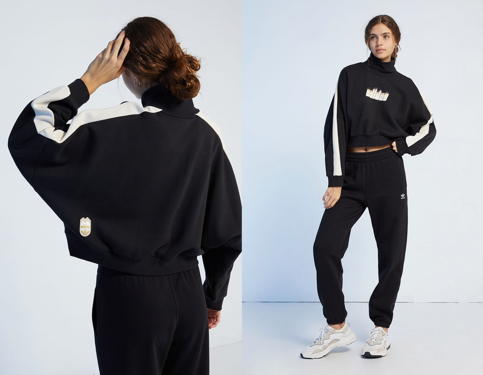 Adidas mock neck moto sweatshirt deals